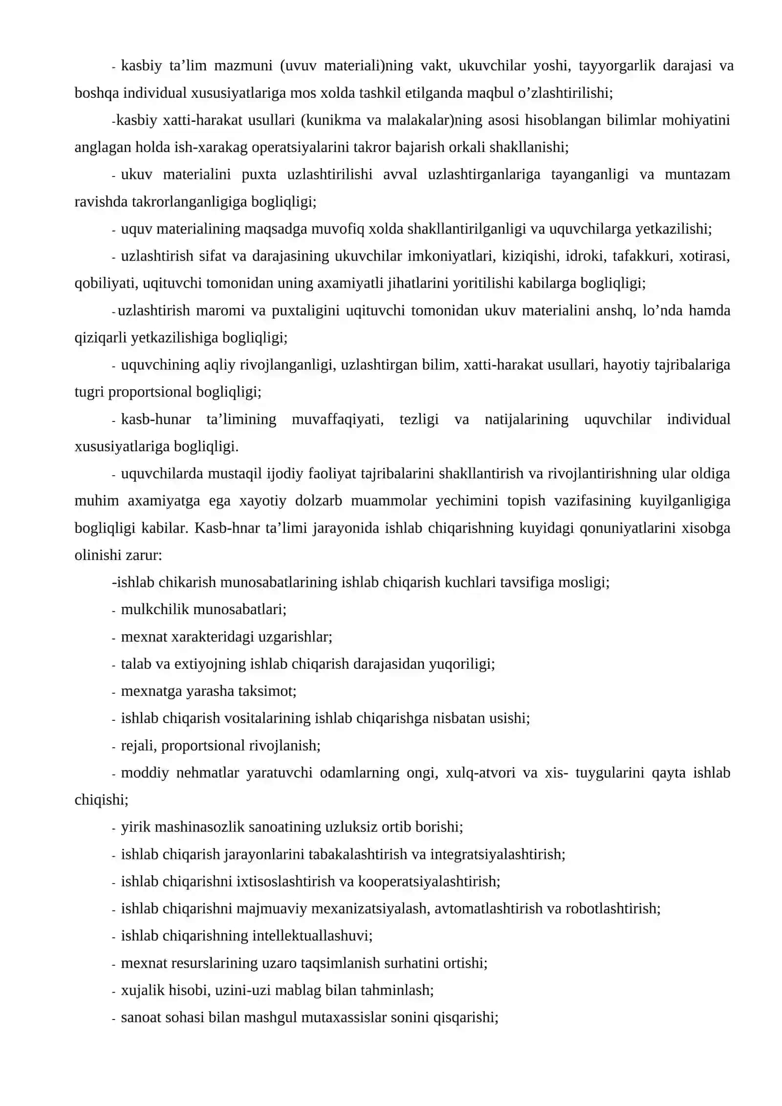 Kasbiy ta’limning qonunyatlari va tamoyillari 2