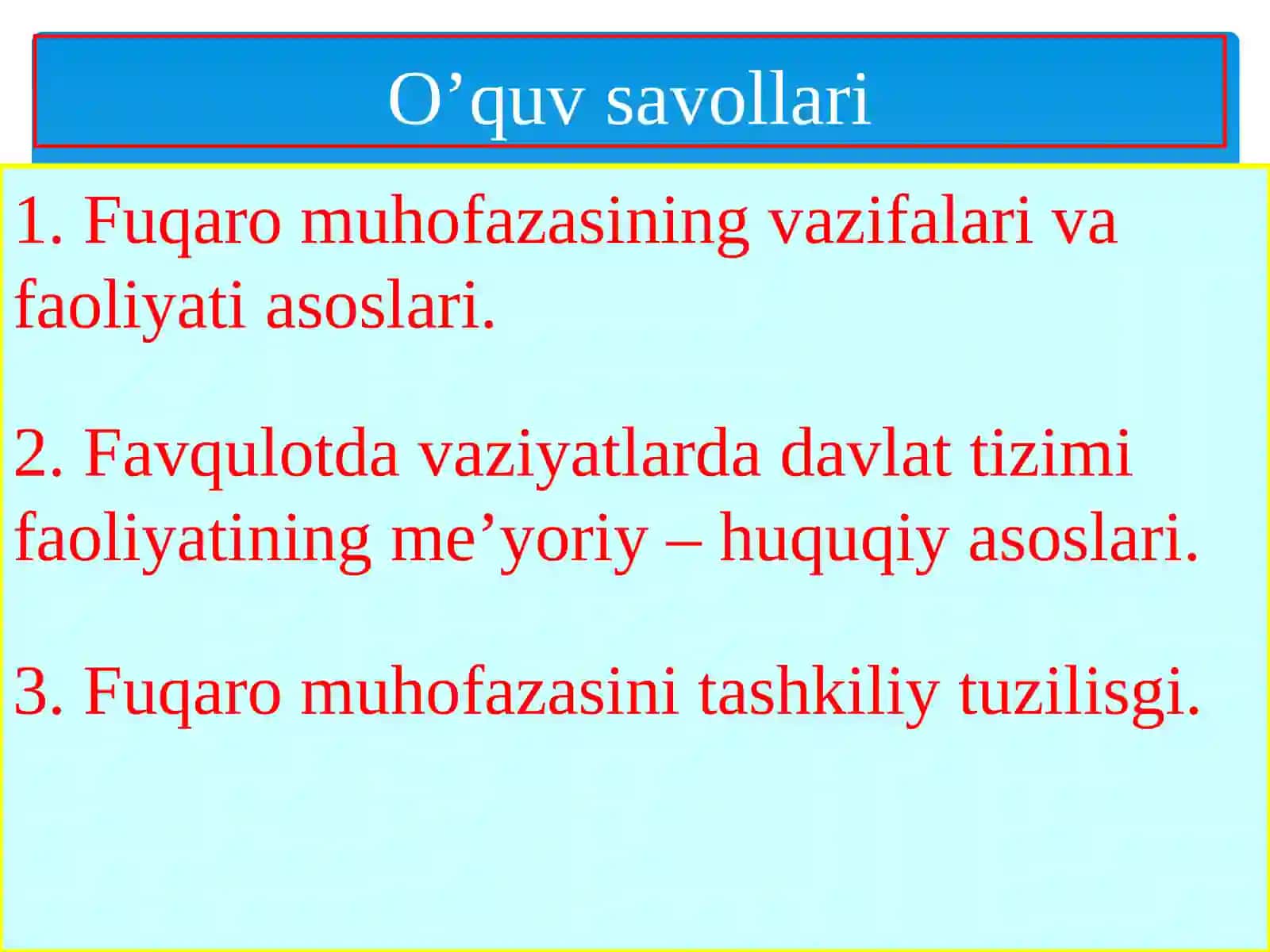 FUQAROLARNING HAYOT FAOLIYATI XAVFSIZLIGINI TA'MINLASH ASOSLARI 2