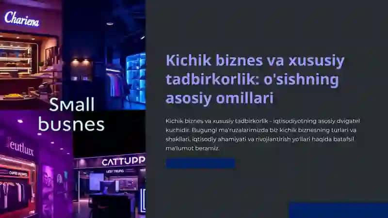 Kichikbiznes va xususiy tadbirkorlik 2