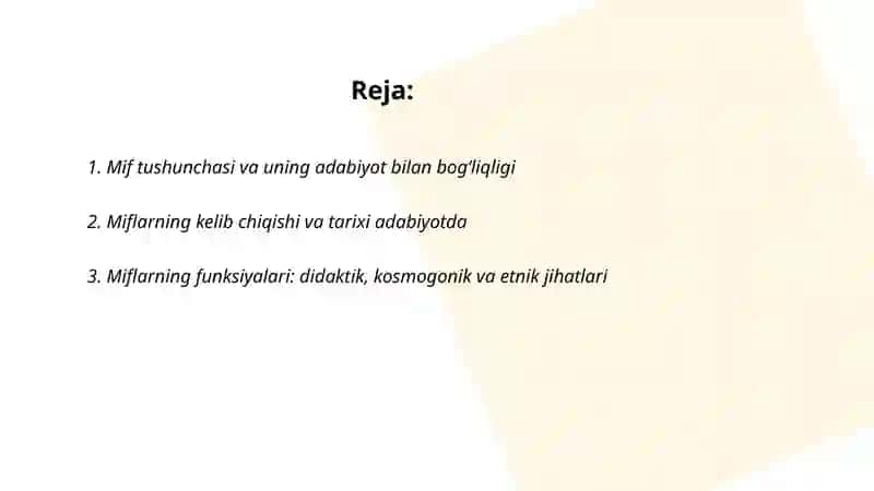 Mif va ularning adabiyotdagi oʻrni 2
