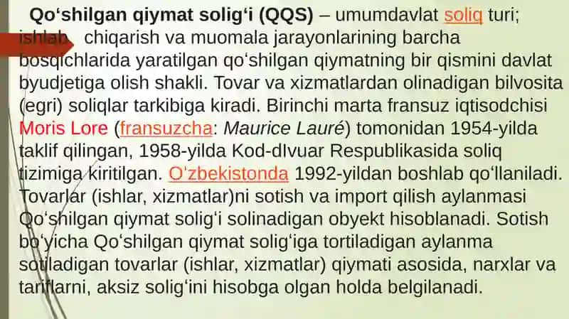 Qo’shilgan qiymat soliği haqida tushuncha 2