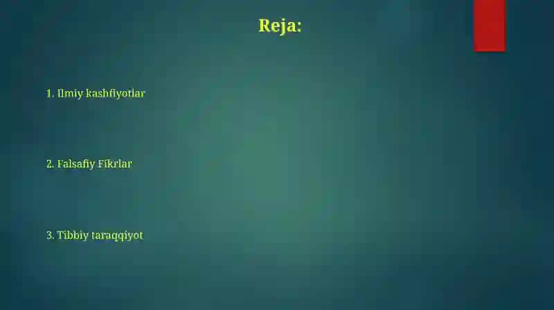 Abu Ali ibn Sinoning dunyoiliga qo'shgan hissasi 2