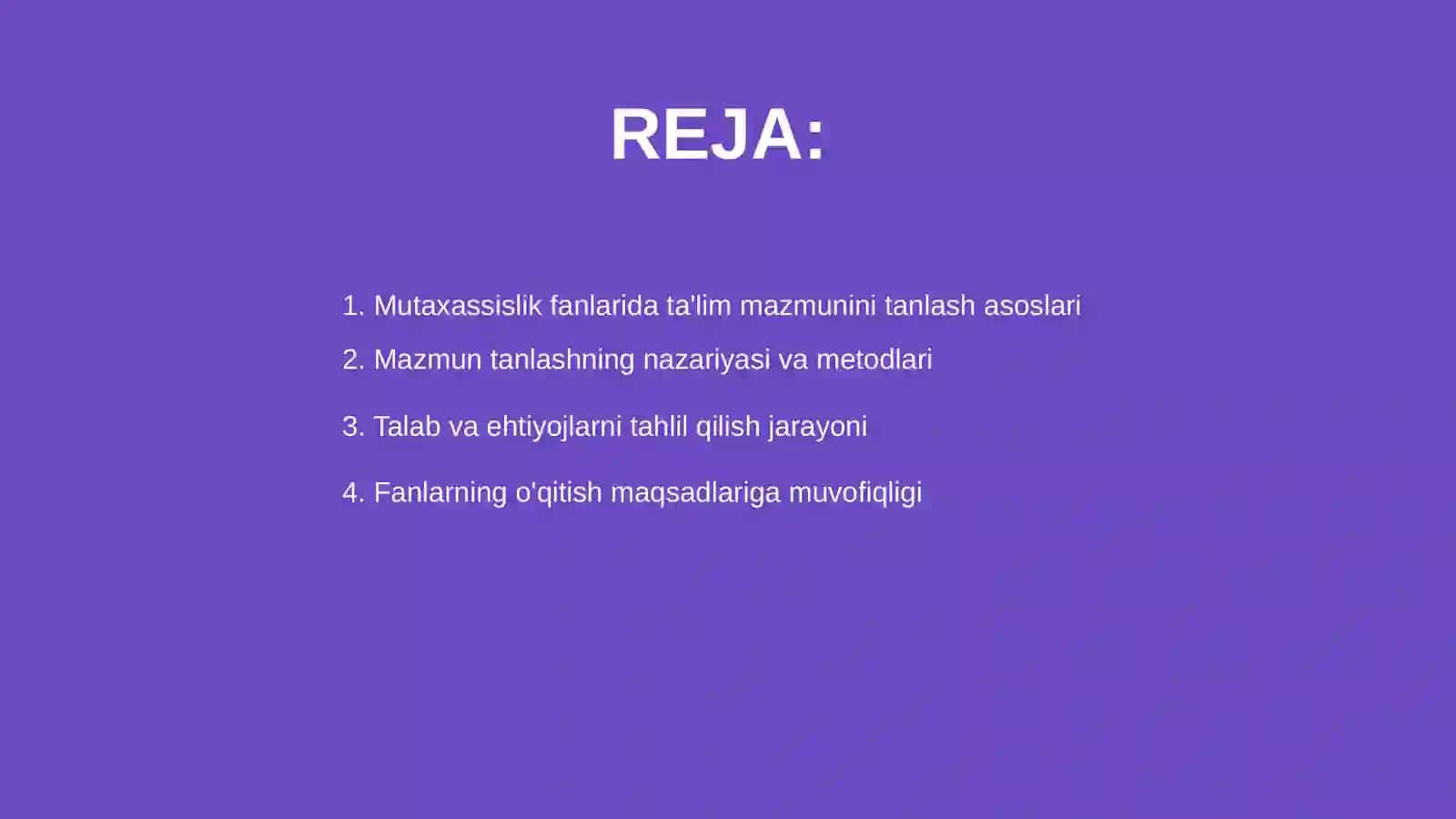 Mutaxassislik fanlarida ta'lim mazmunini tanlash metodlari 2
