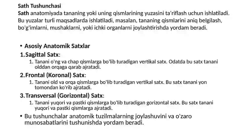 Asosiy Anatomik Satxlar 2