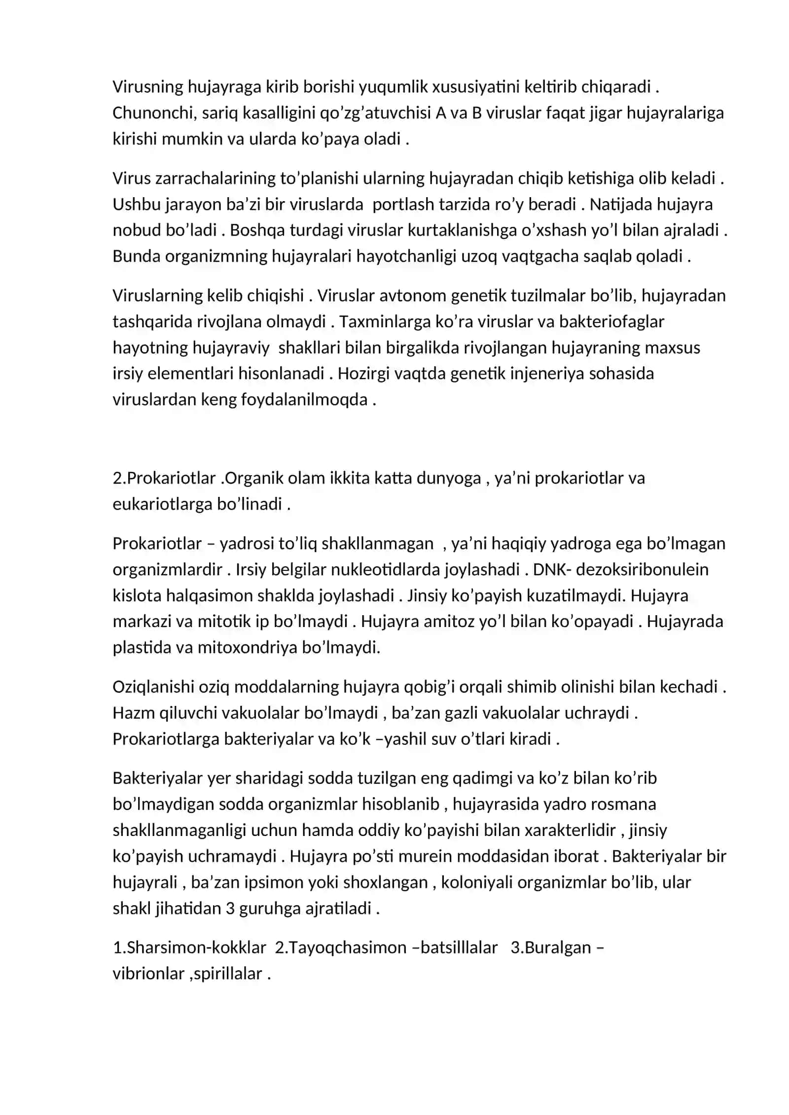 Viruslar, prokariotlar va tuban eukariotlar 2