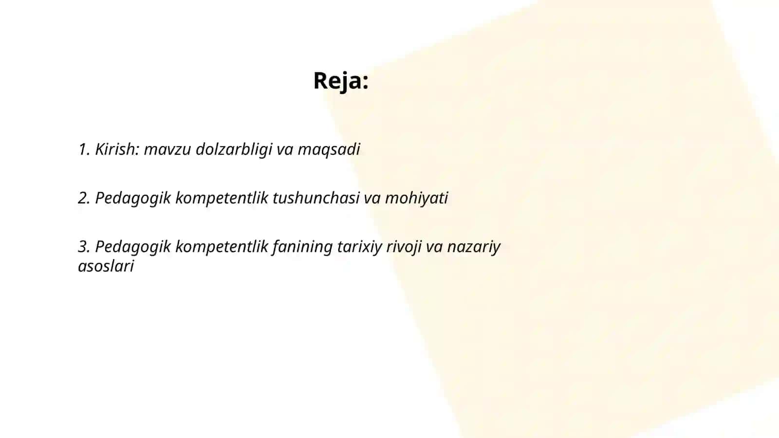 Pedagogik kompitentlik fanining mohiyati va tuzilishi 2