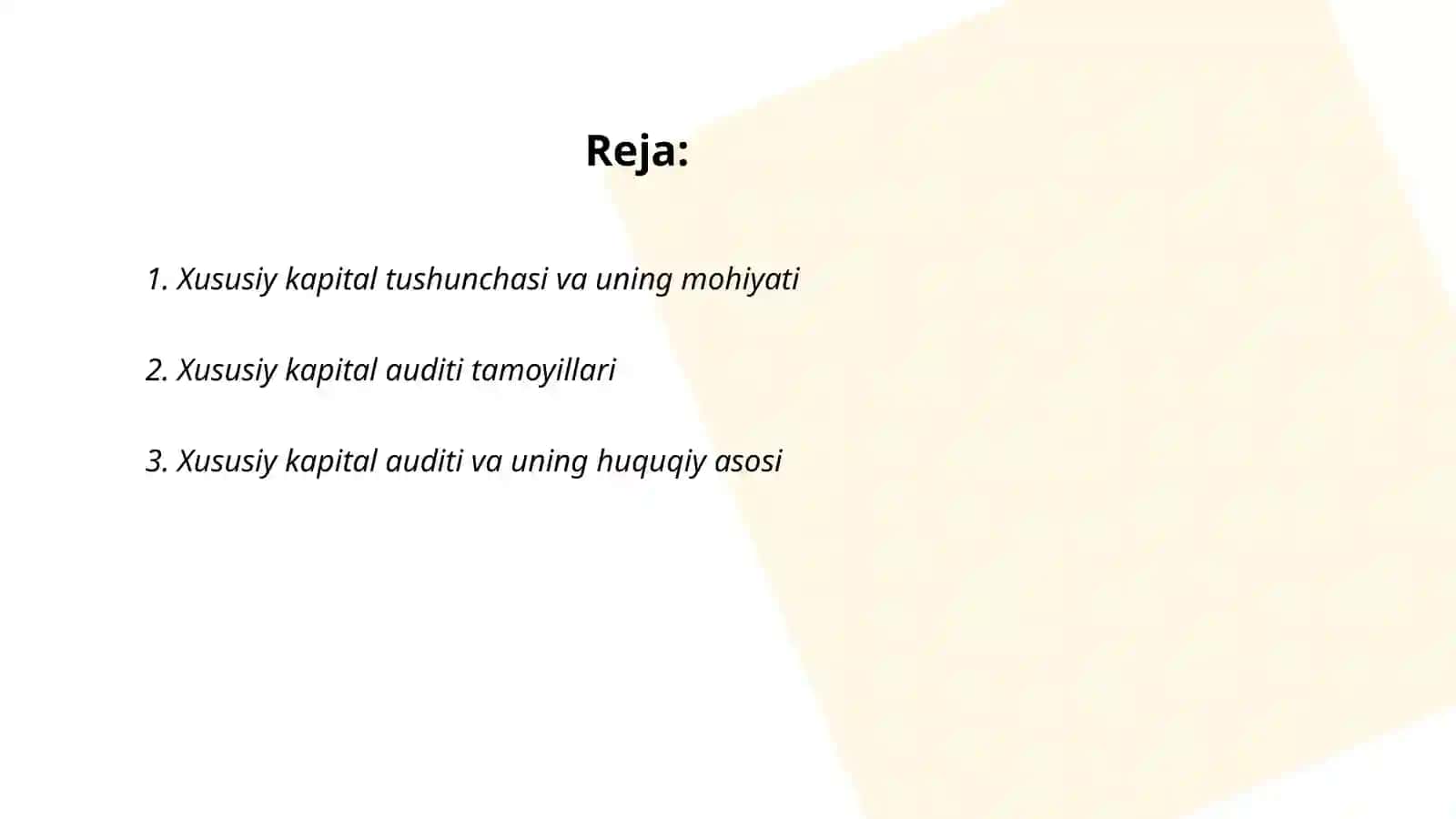 Xususiy kapital auditi 2