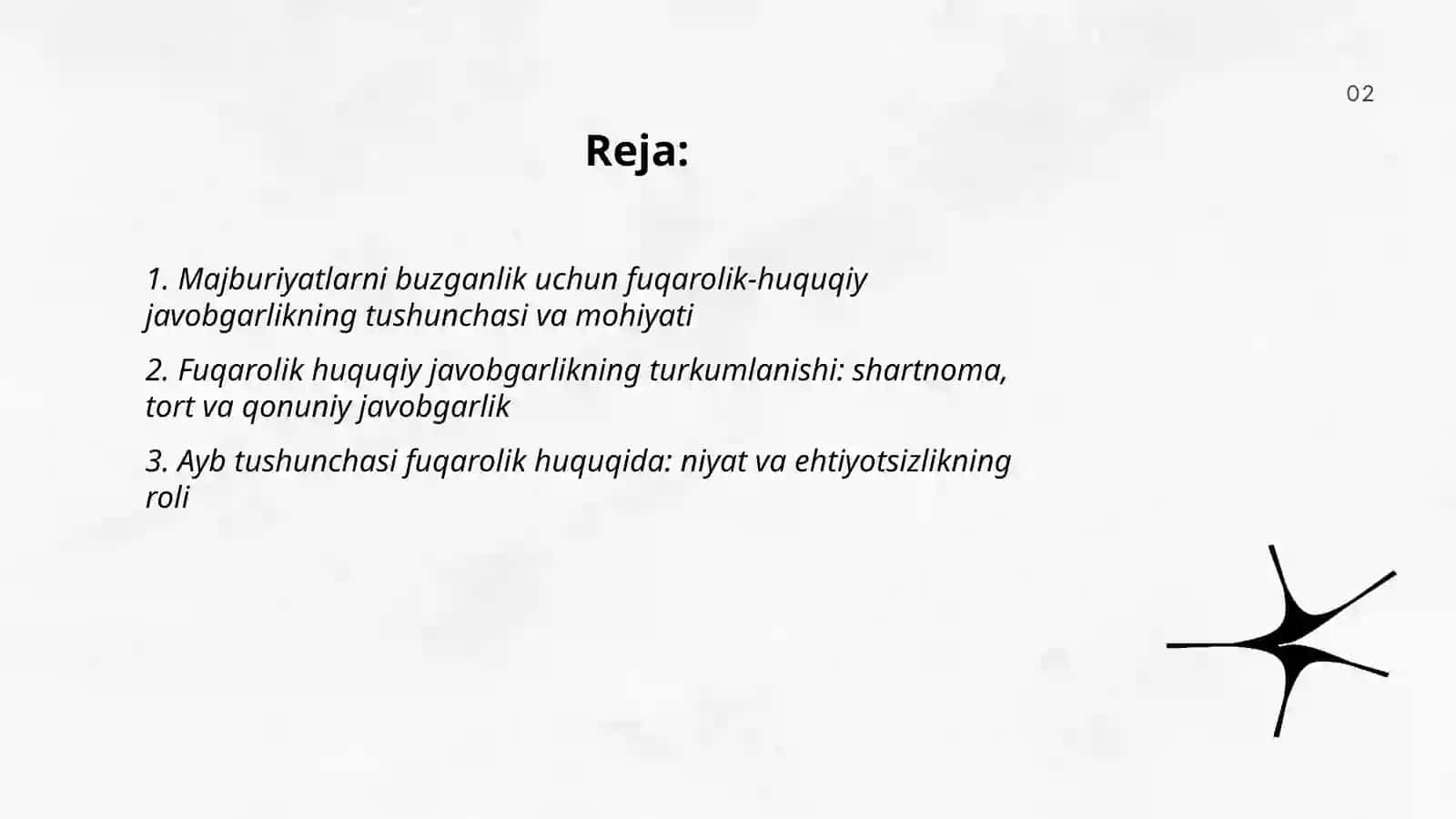 Majburiyatlarni buzganlik uchun javobgarlik. Majburiyatlarni bekor boʻlishi 2
