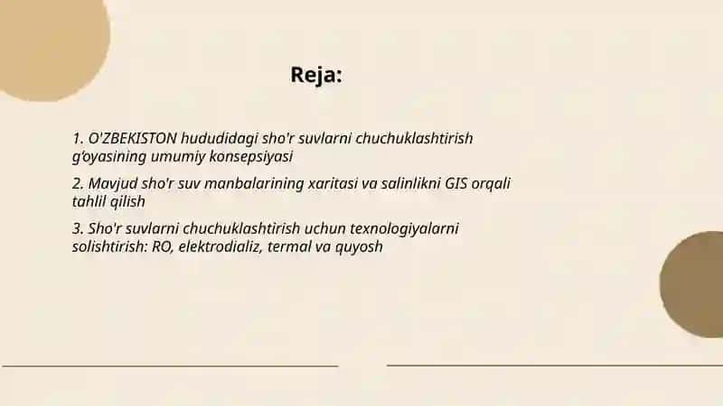 O'ZBEKISTON HUDUDIDAGI SHO‘R SUVLARNI CHUCHUKLASHTIRISH G‘OYASINI YARATISH 2