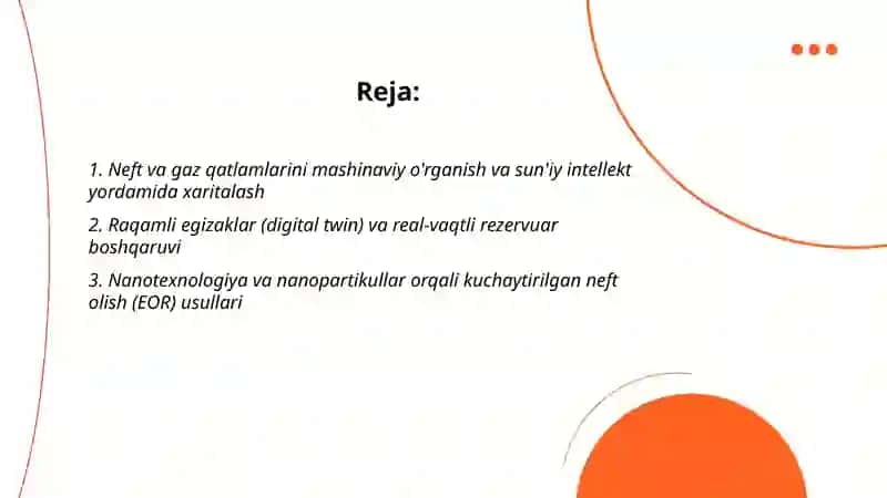 Neft va gaz qatlam fizikasi fanining zamonaviy tendensiyalari va innovatsion usullari 2
