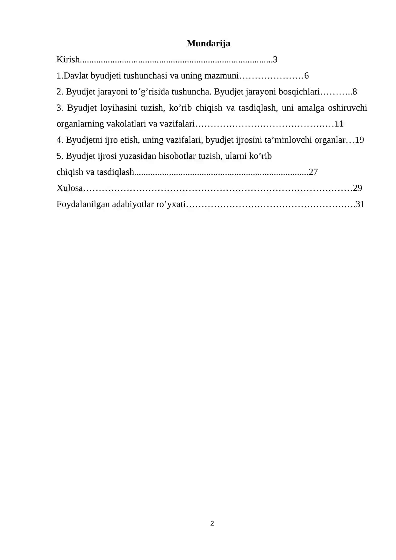 Davlat byudjeti va uning moliyaviy resurslarni shakillantirishdagi ahamiyati 2