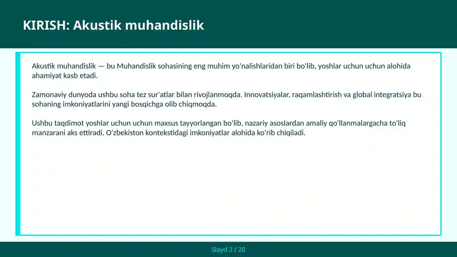 Akustik muhandislik 2