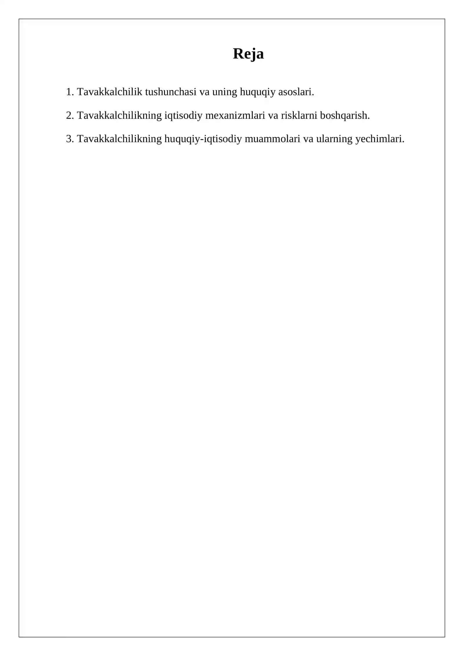 Tavakkchilikni huquqiy — iqtisodiy mexanizmi 2