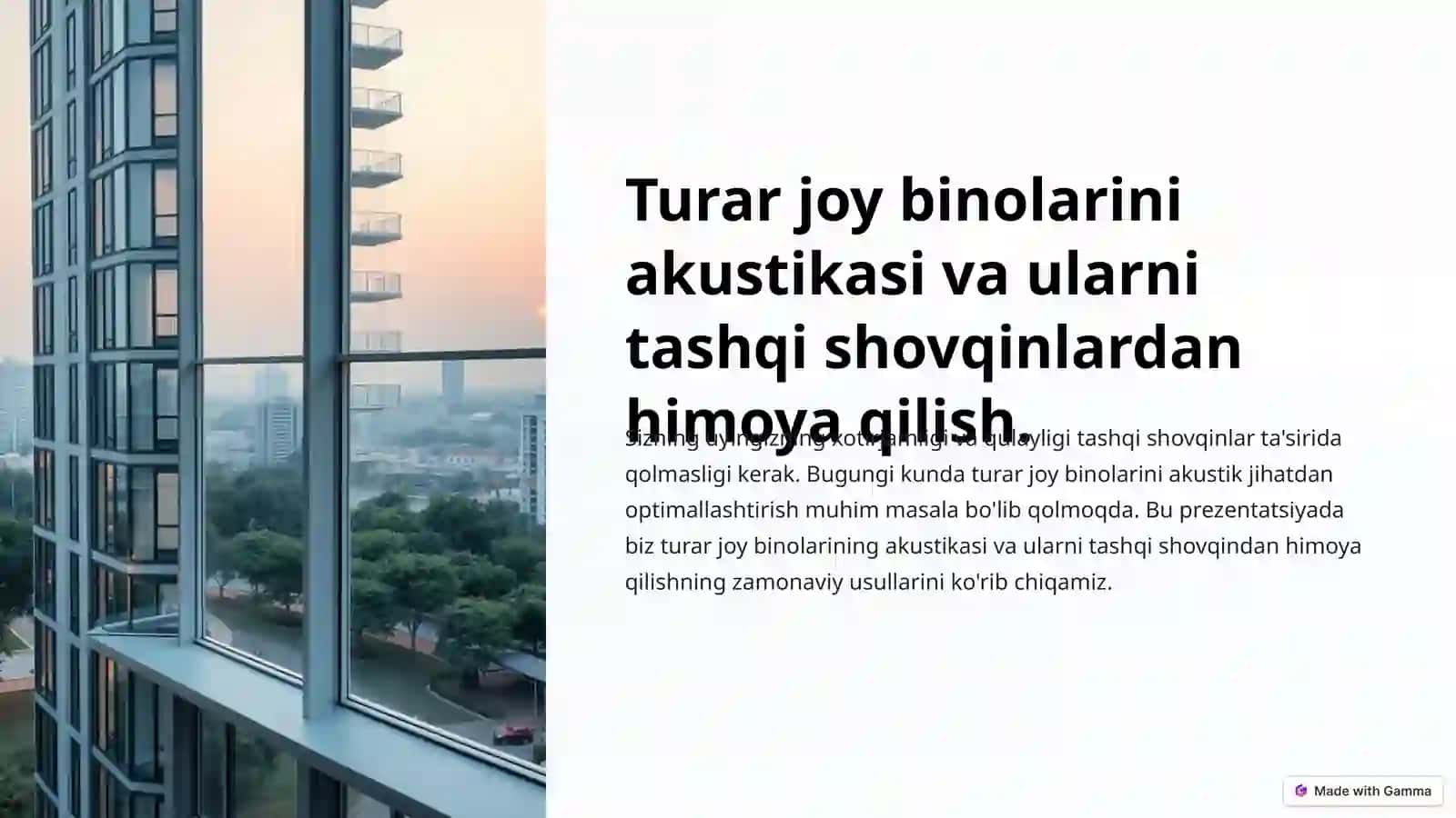 Ishchi va infarmatsiyon texnik vazifasiga oid xonalar. Turar joy binolarini akustikasi va ularni tashqishovqinlardan himoya qilish 2