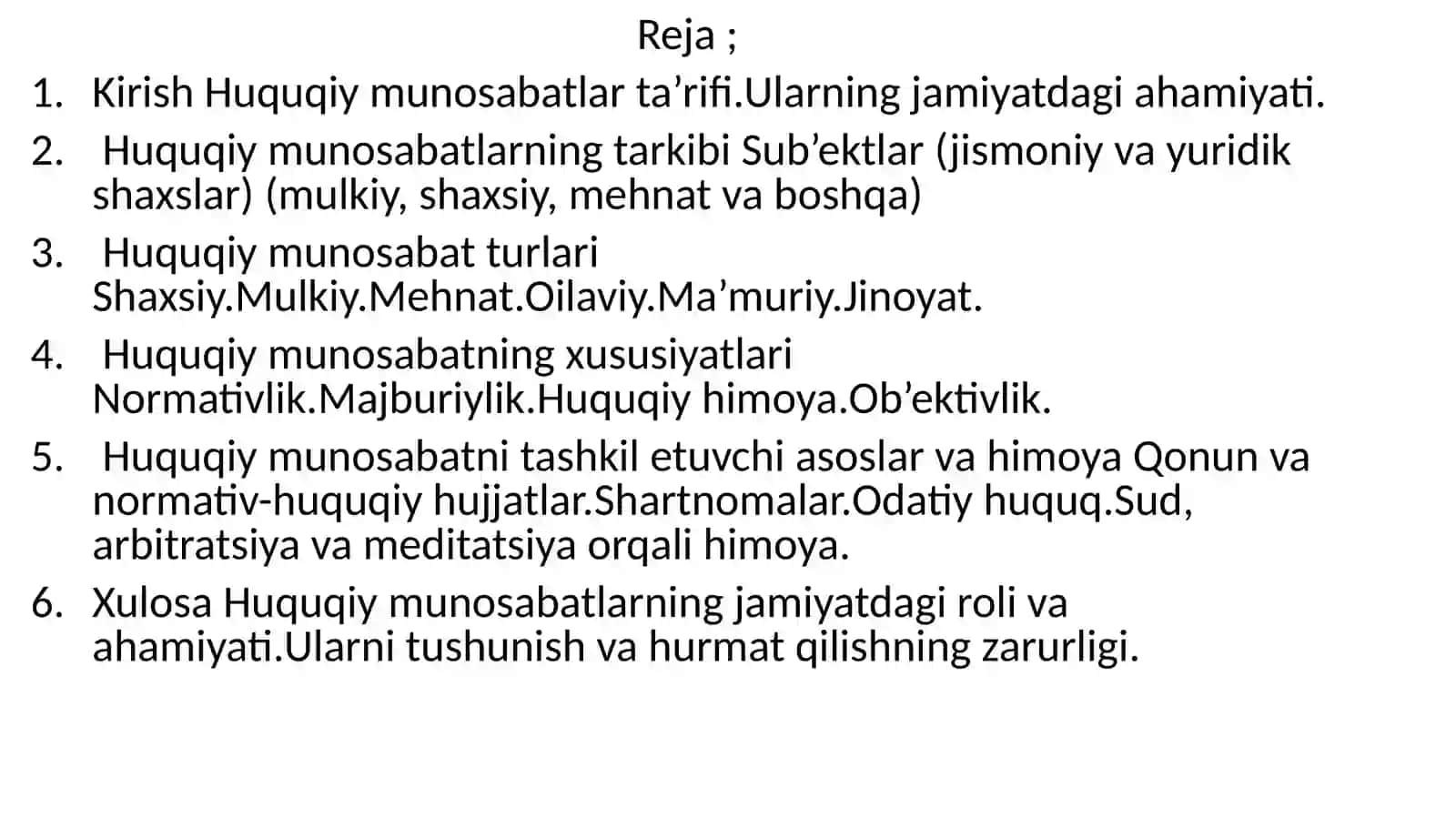 Huquqiy munosabatlar 2