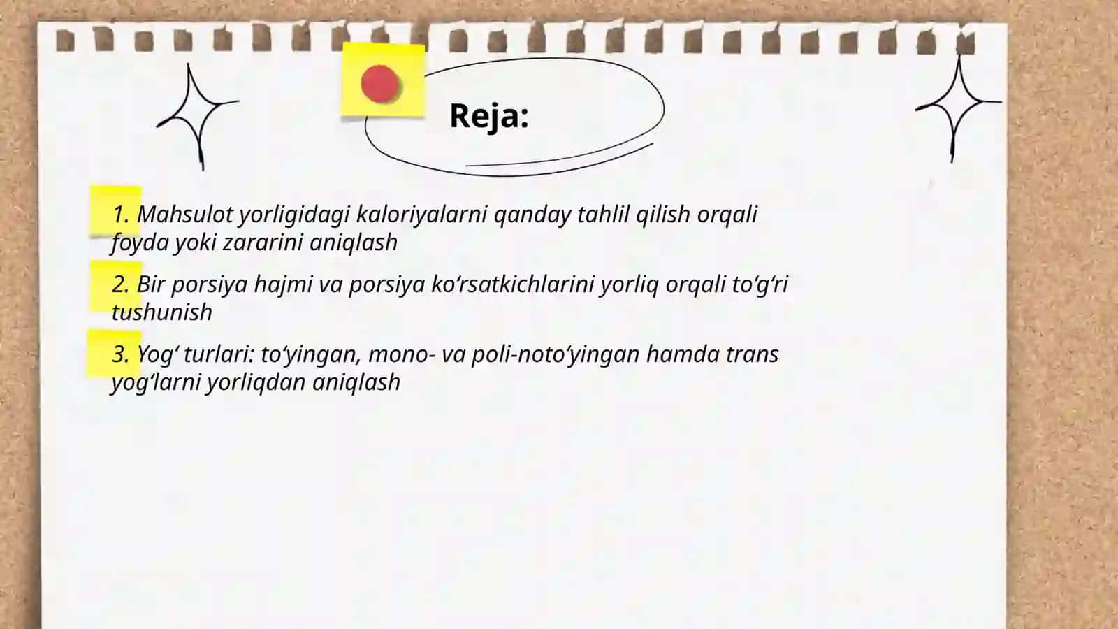 Oziq ovqat mahsulotlarining tarkibi foydali yoki zararliligini yorliqlari orqali aniqlash 2