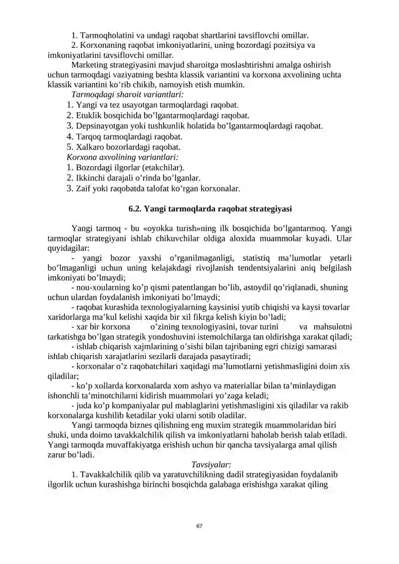 Marketing strategiyasini mavjud vaziyatga moslashtirish 2