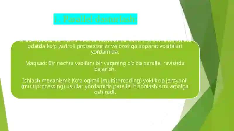 Parallel va asinxron dasturlash usullari 2