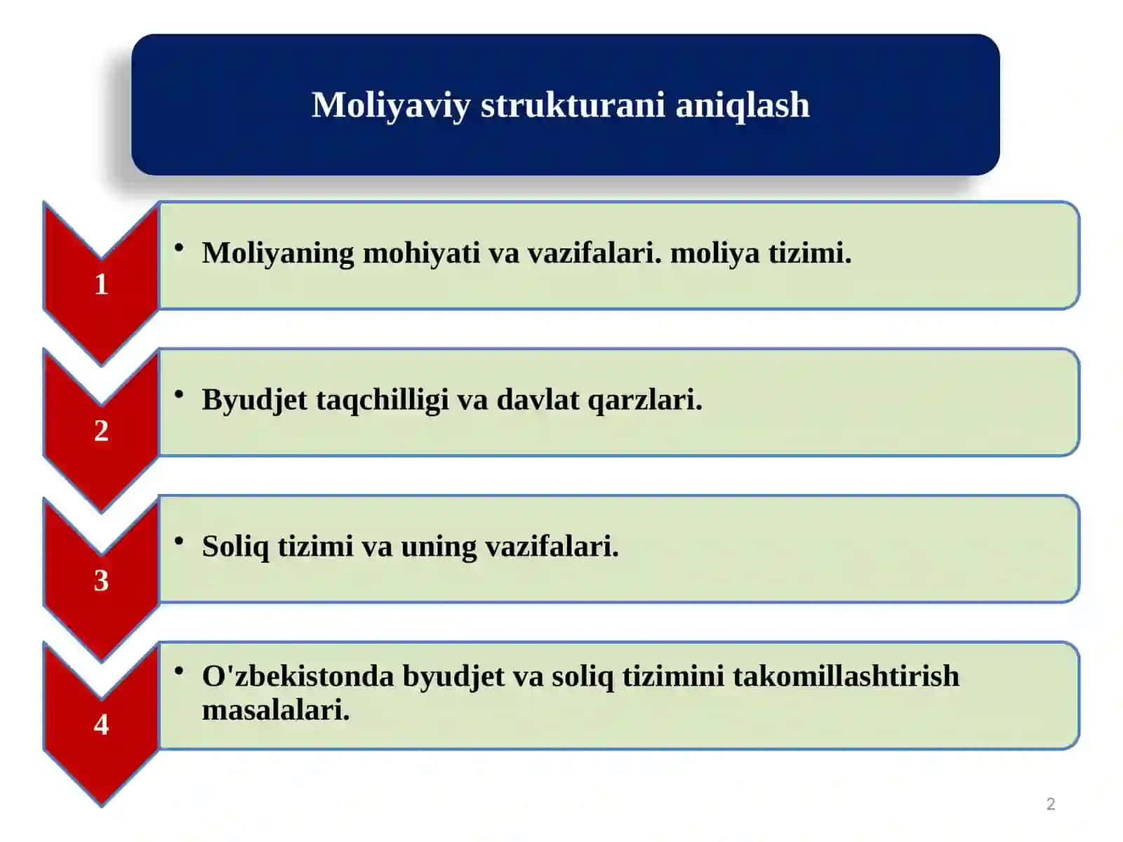 Moliyaviy strukturani aniqlash 2