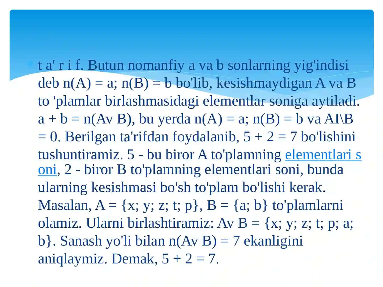 to'plamlar birlashmasi 2