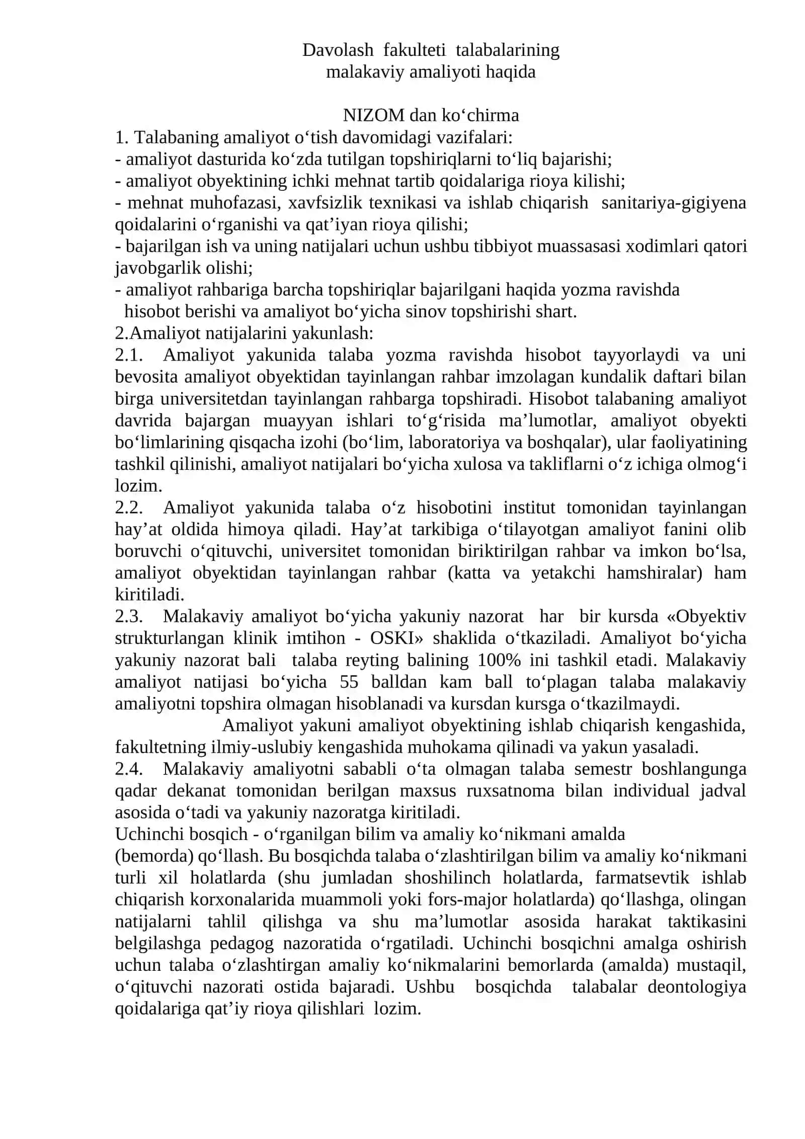 MALAKAVIY AMALIYOT KUNDALIK 2