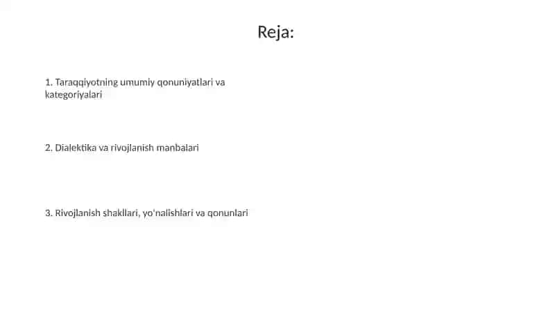 Umumiy Taraqqiyot Qonuniyatlari va Kategoriyalari 2