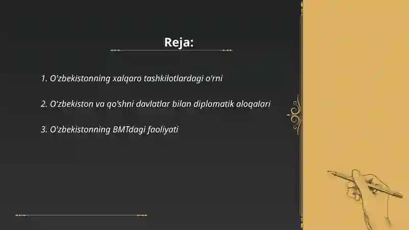 O'zbekiston va jahon hamjamiyati 2