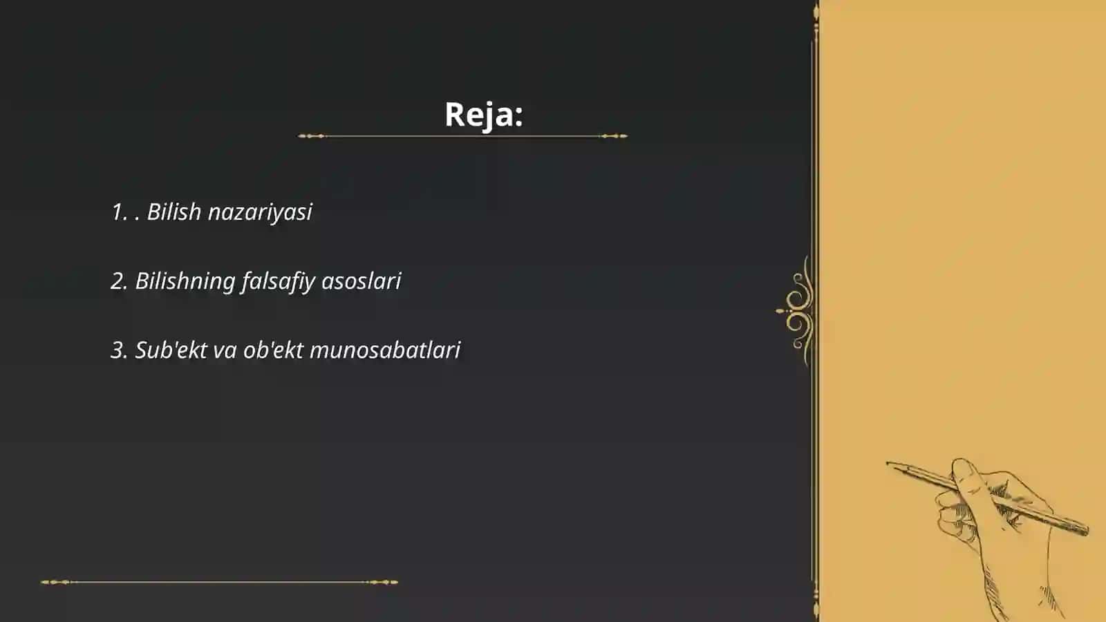 Bilish ( Gnesologiya) 2
