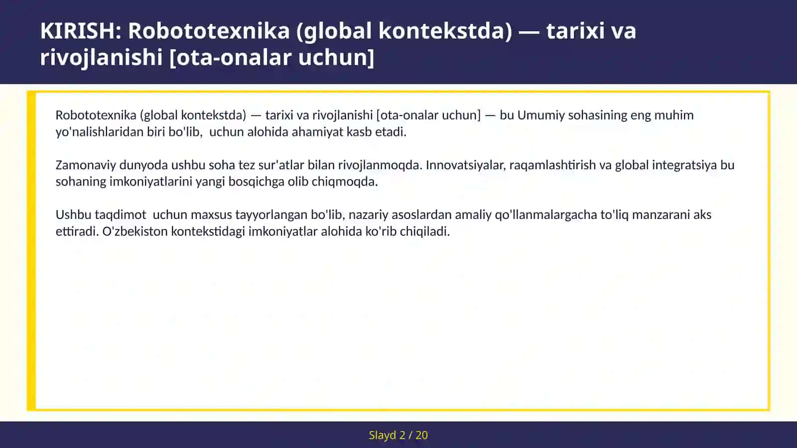 Robototexnika (global kontekstda) — tarixi va rivojlanishi [ota-onalar uchun] 2