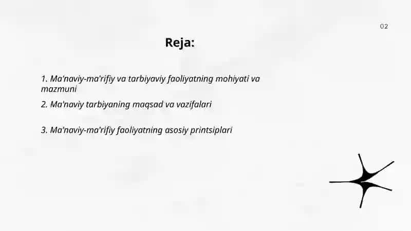 Ma'naviy -ma'rifiy va tarbiyaviy faoliyatning mohiyati va asosiy yoʻnalishlari 2