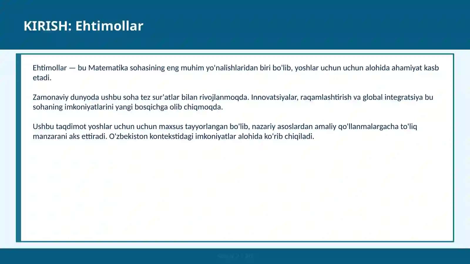 Ehtimollar 2