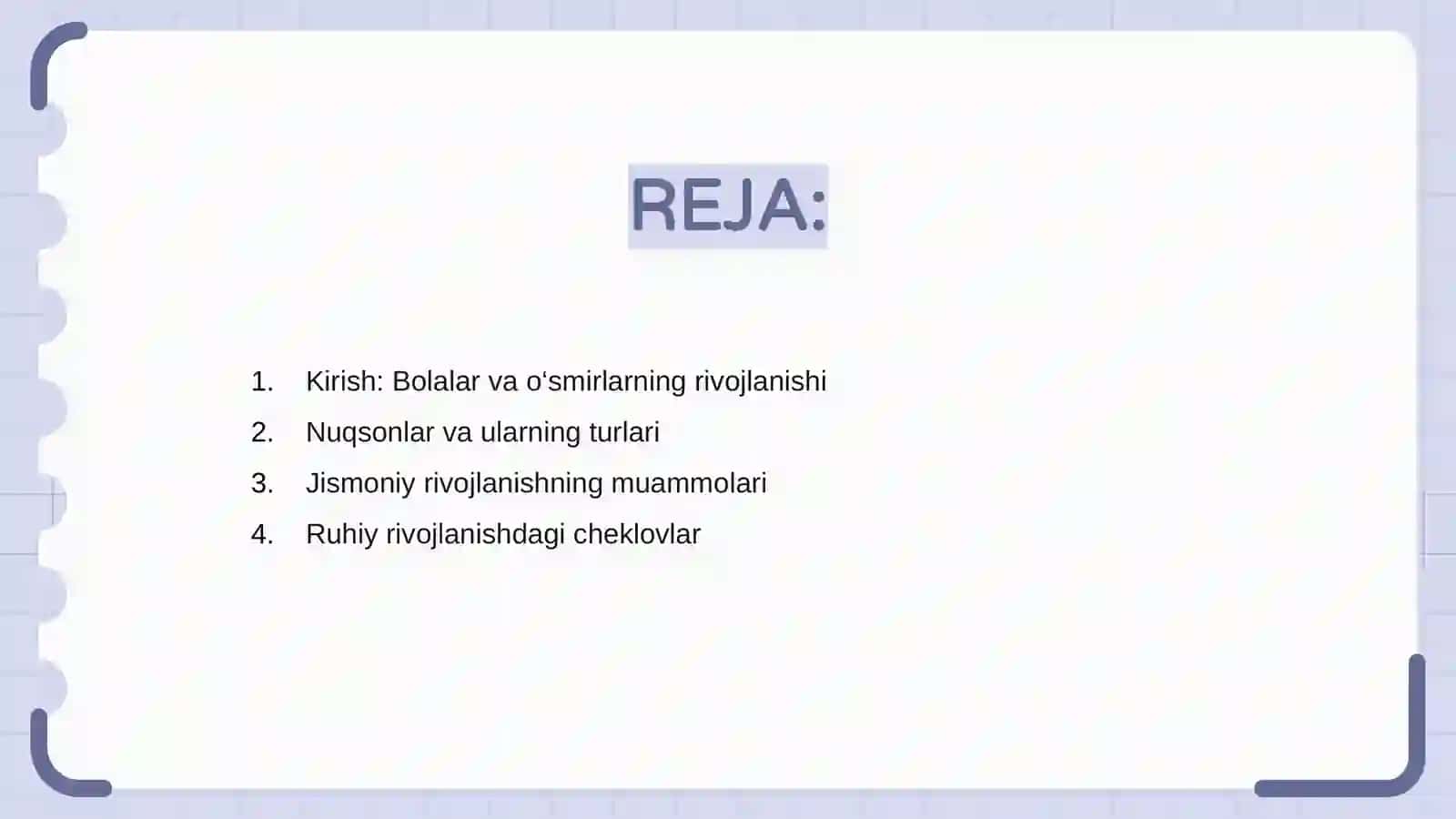 O‘zbekiston Respublikasida jismoniy va ruhiy rivojlanishida nuqsoni bo‘lgan bolalar va o‘smirlarning ijtimoiy himoyasi 2