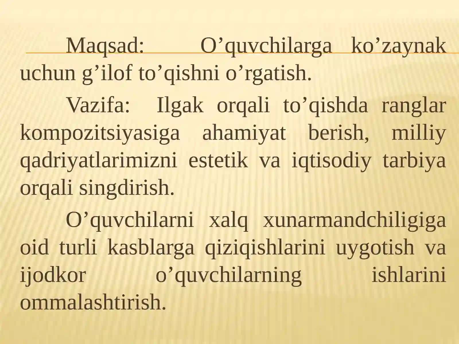 Ko’zaynak uchun g’ilof to’qish 2