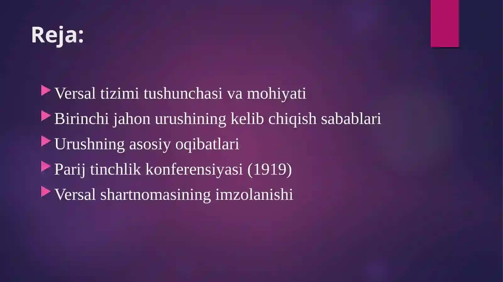 VERSAL TIZIMINING PAYDO BO’LISHI 2