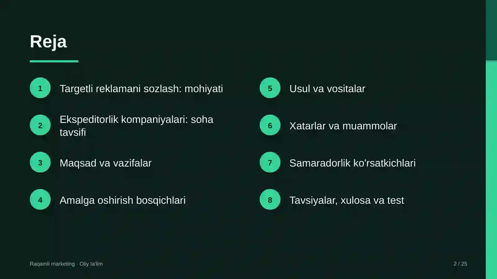 Ekspeditorlik kompaniyalarida targetli reklamani sozlash 2