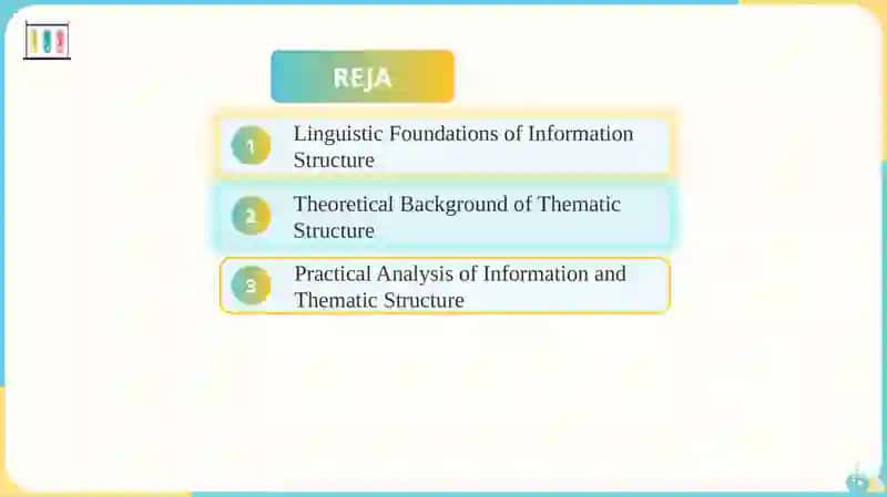 Information structure / Thematic structure 2