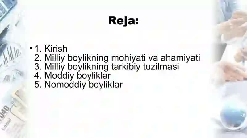 Milliy boylik tushunchasi va uning tarkibiy tuzilishi 2