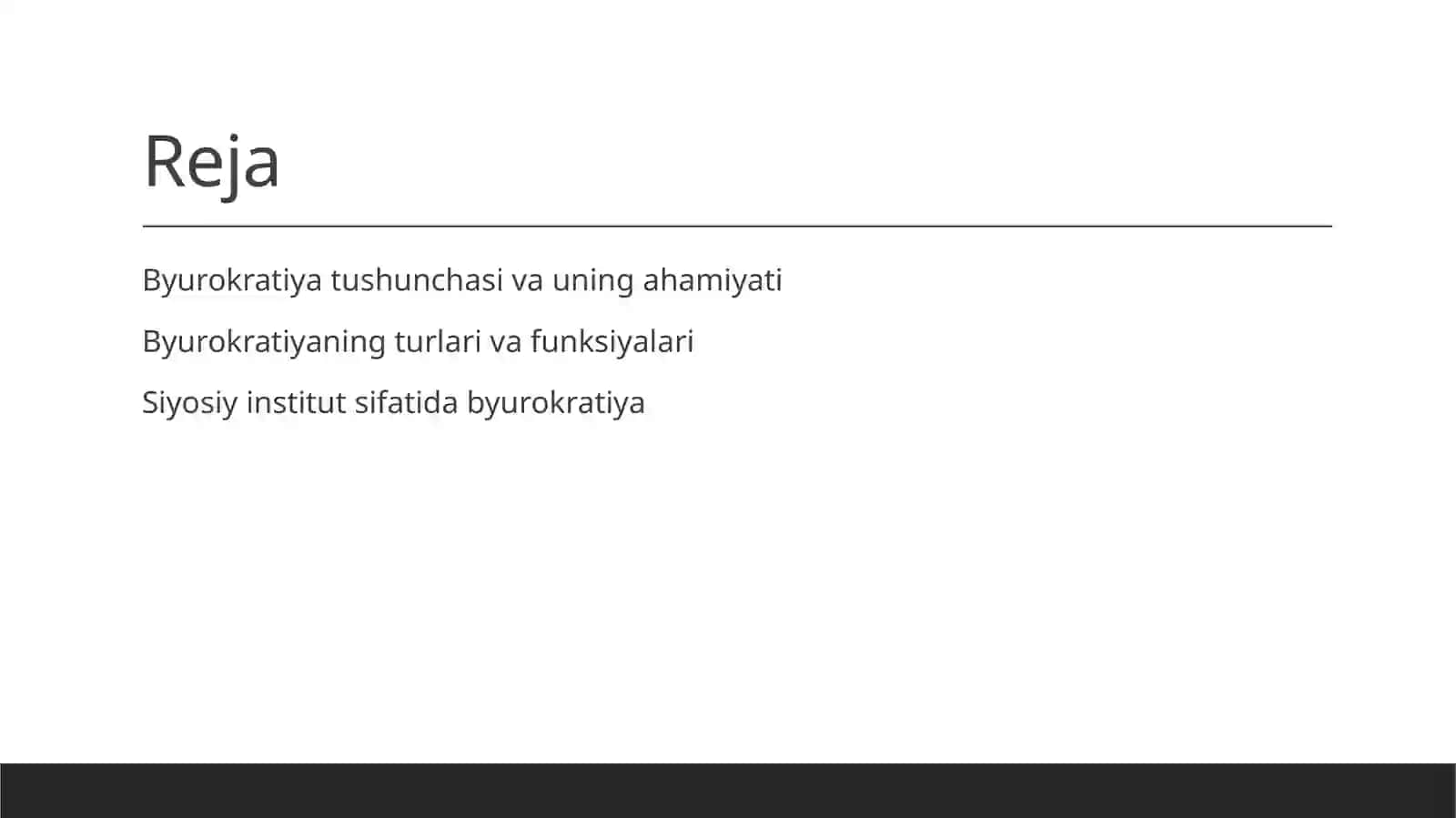 Byurokratiyaning turlari va funksiyalari haqida tushuncha. Byurokratiya siyosiy institut sifatida 2