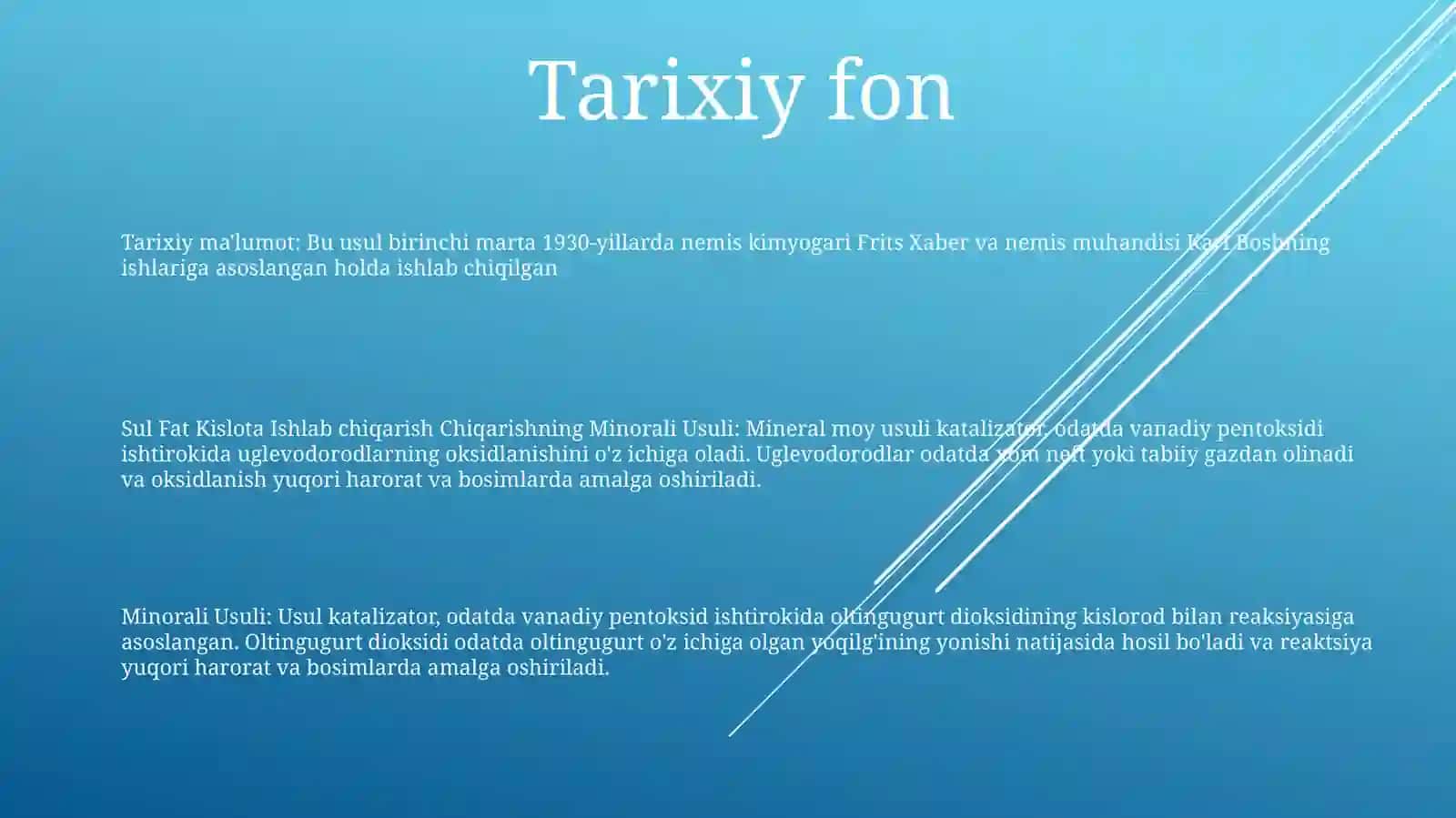 Sul Fat Kislota Ishlab Chiqarishning Minorali Usuli 2