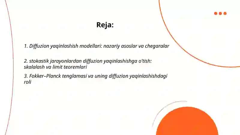 Diffuzion yaqinlashish modellari 2