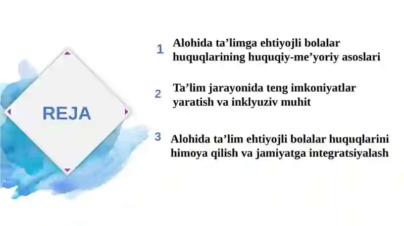 Alohida talimga ehtiyojlari boʻlgan bolalarning bilim olish huquqlari 2