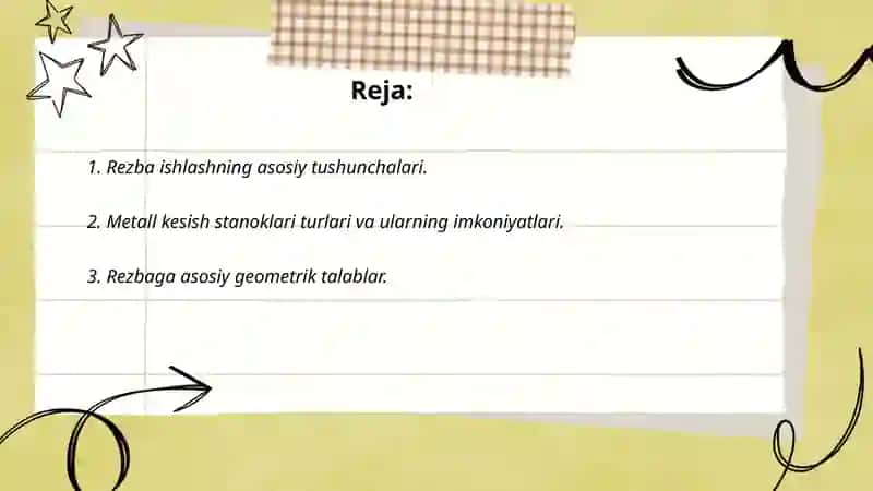 Metall kesish stanoklarda rezba ishlash usullari 2