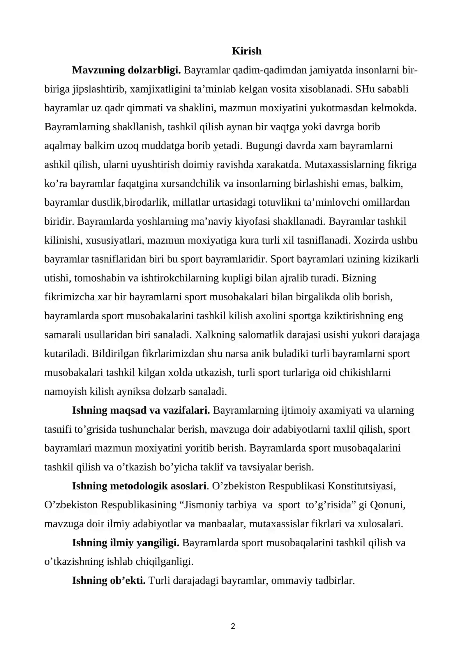 Bayramlarda sport musobaqalarini tashkil etish usullari 2