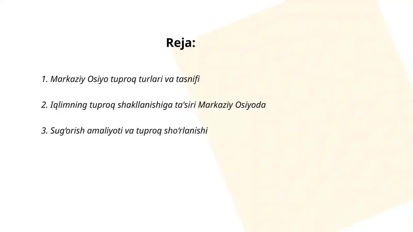 Markaziy Osiyoda joylashgan davlatlardagi tuproq holatini tahlil qilish 2