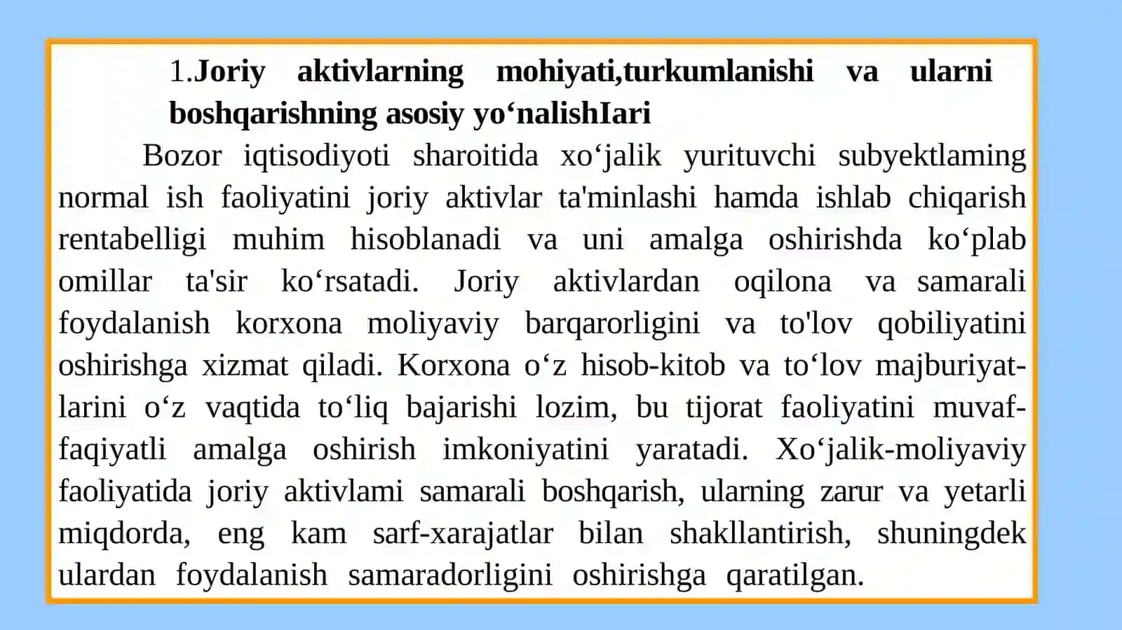 Joriy aktivlar auditi 2