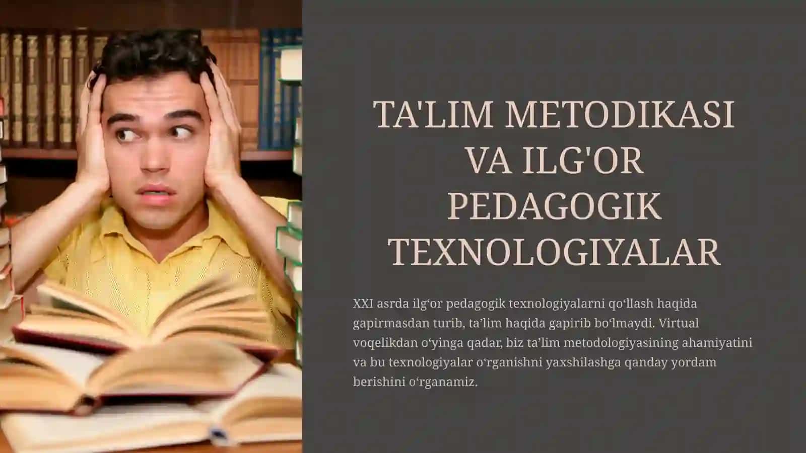 TA'LIM METODIKASI VA ILG'OR PEDAGOGIK TEXNOLOGIYALAR 2
