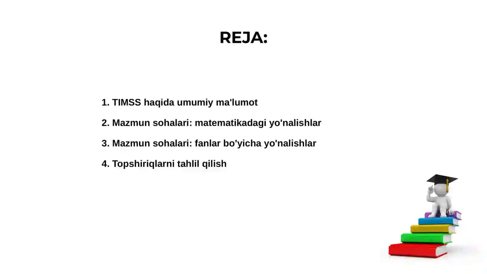 TIMSS mazmun sohalari,topshiriqlar va natijalar sharhi 2