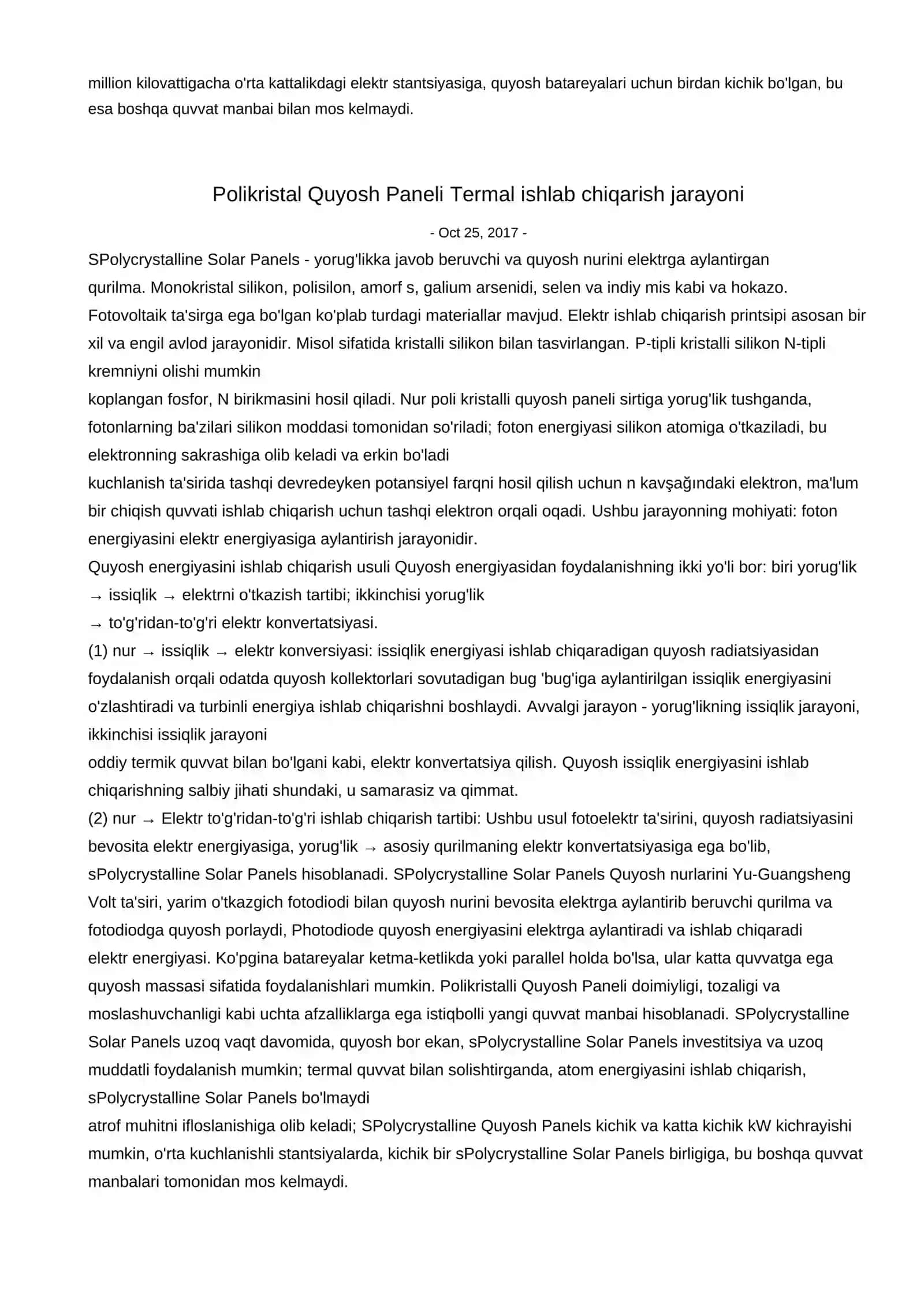 Quyosh panellari 2