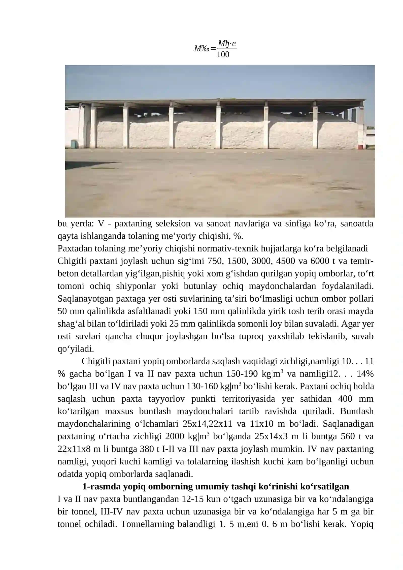 Paxta qabul qilish punktlariga topshiriladigan paxtaning kondision (toza) haq to‘lanadigan og‘irligini aniqlash 2