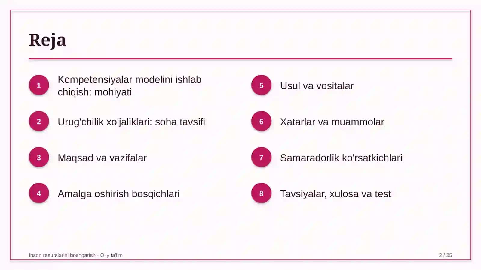 Urug'chilik xo'jaliklarida kompetensiyalar modelini ishlab chiqish 2